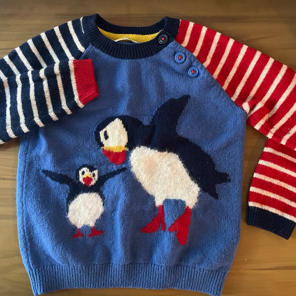 Mini Boden puffin sweater